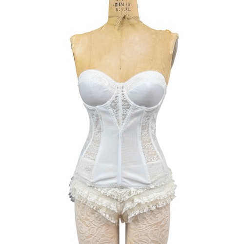 Vintage white lace - lace, corset